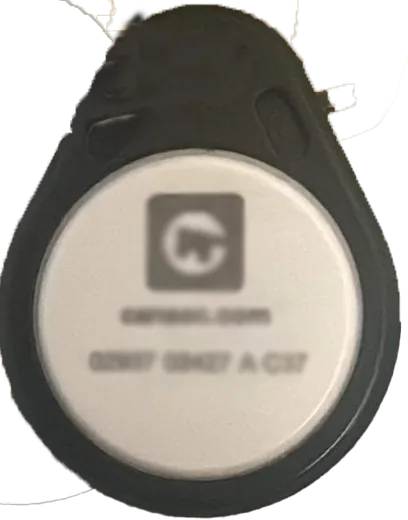 White-and-black access fob